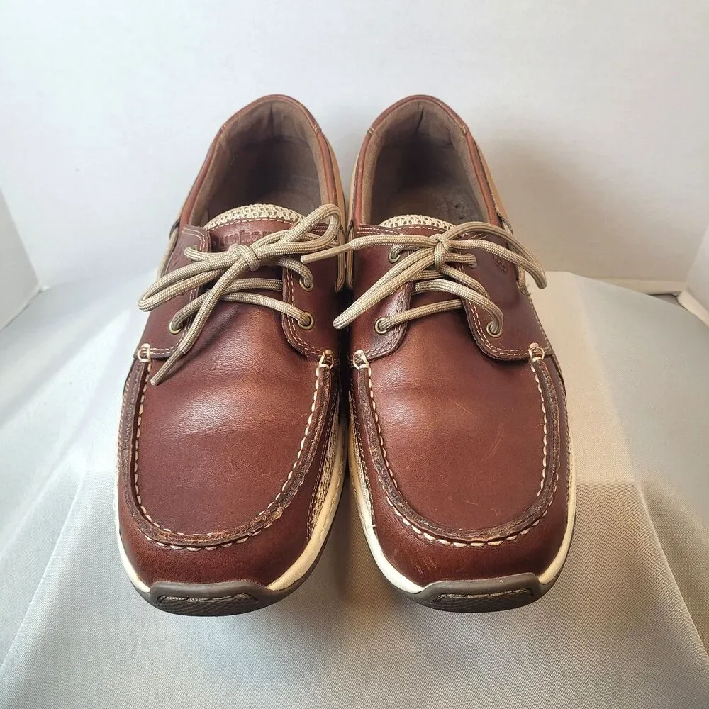 Dunham Men's Captain Brown Leather Vented Boat 8.5 Shoes MCN410BR Excellent